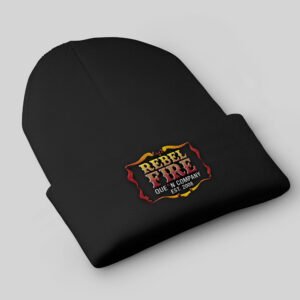 Rebel Fire Black Winter Beanie