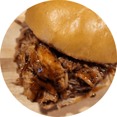 Pulled Pork Sandwich by Rebel Fire