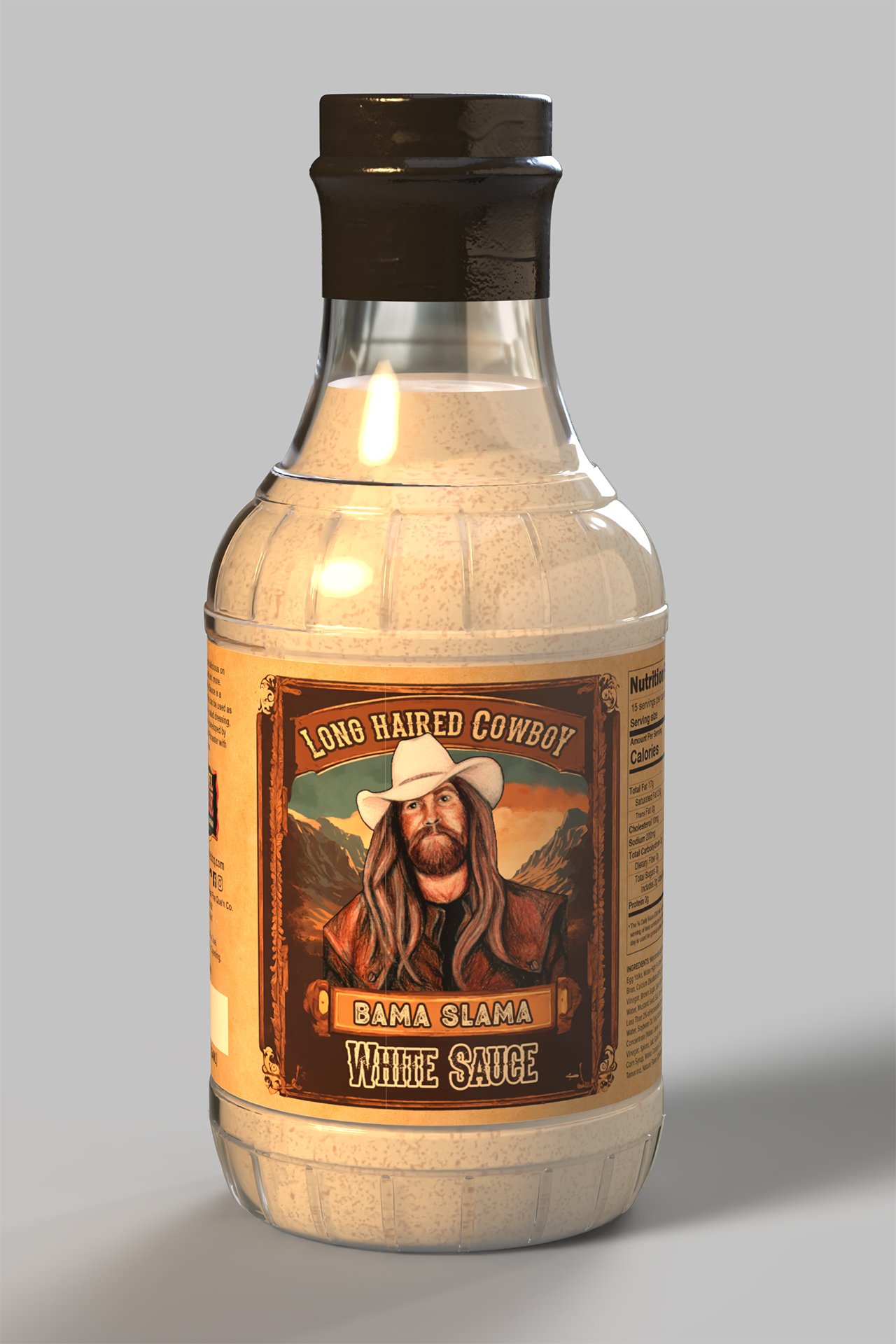 Long Haired Cowboy Bama Slama White Sauce