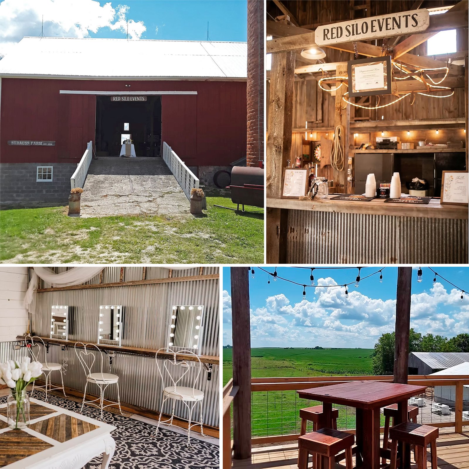 Red Silo Event Venue Image Collage